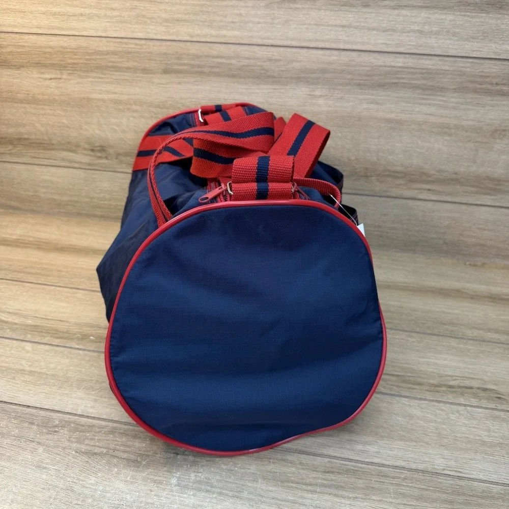 GAP Athletic Nylon Gym Duffle Bag Navy Blue Red Striped Retro 90s Style Travel